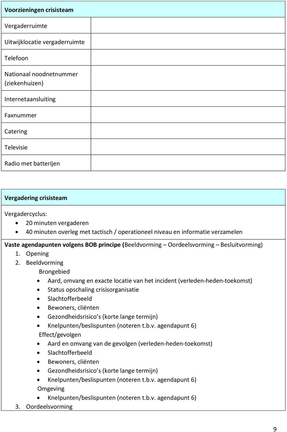 Besluitvorming) 1. Opening 2.