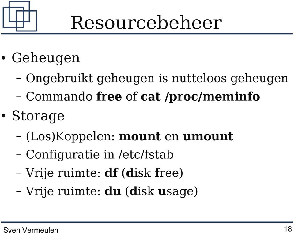 (Los)Koppelen: mount en umount Configuratie in /etc/fstab