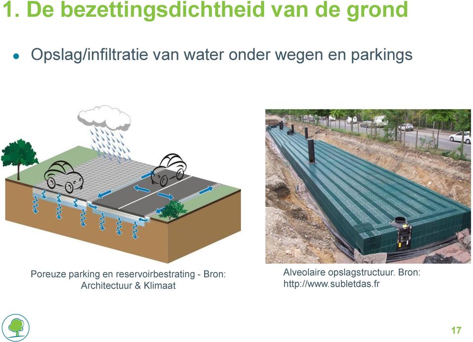 Poreuze parking en reservoirbestrating - Bron: