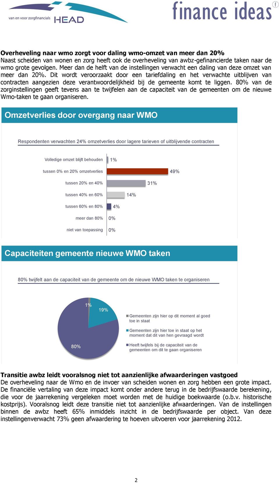 Dit wordt veroorzaakt door een tariefdaling en het verwachte uitblijven van contracten aangezien deze verantwoordelijkheid bij de gemeente komt te liggen.