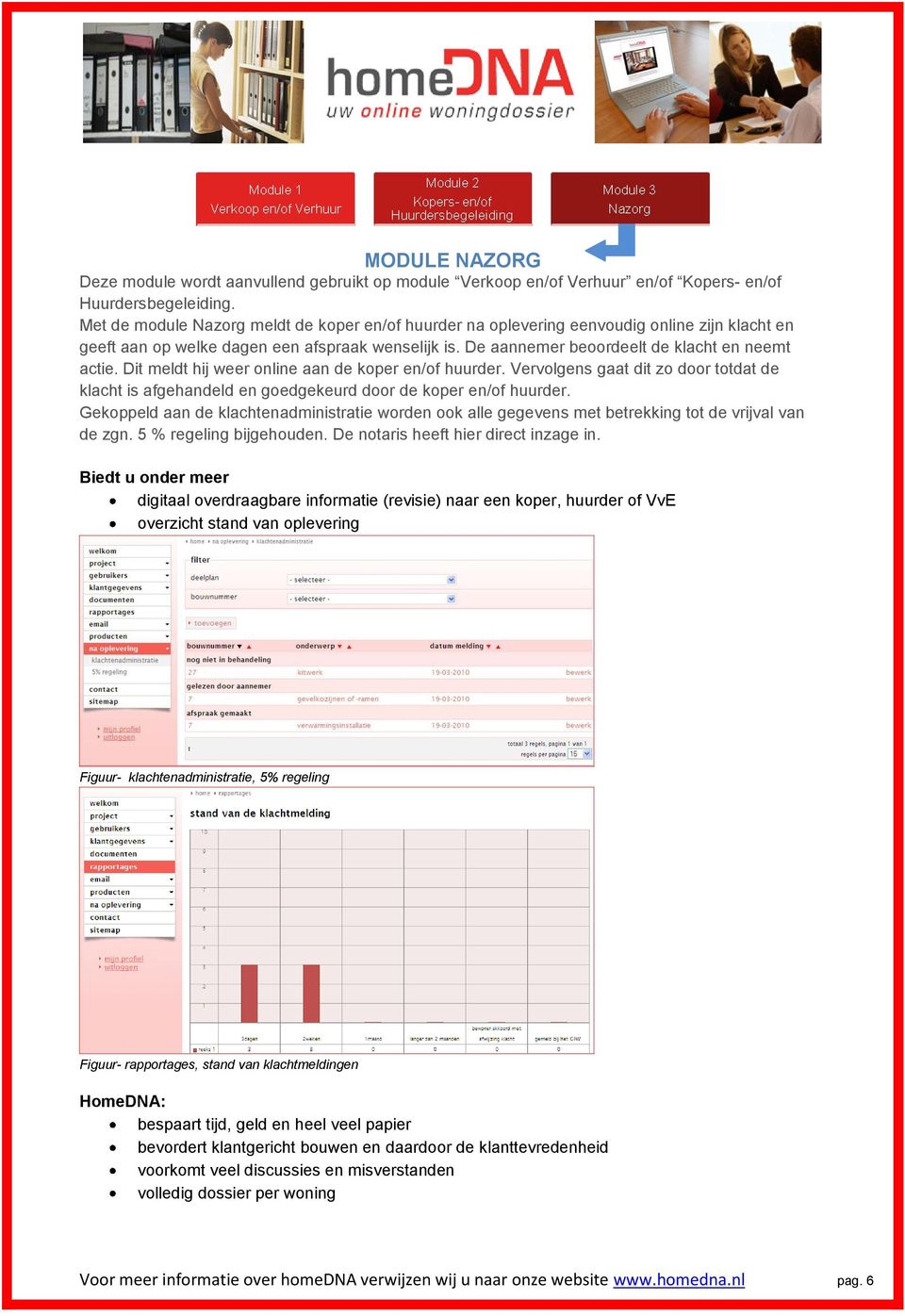 Dit meldt hij weer online aan de koper en/of huurder. Vervolgens gaat dit zo door totdat de klacht is afgehandeld en goedgekeurd door de koper en/of huurder.