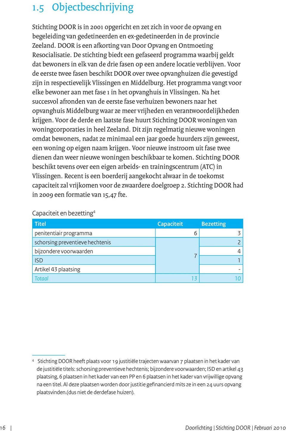 Voor de eerste twee fasen beschikt DOOR over twee opvanghuizen die gevestigd zijn in respectievelijk Vlissingen en Middelburg.