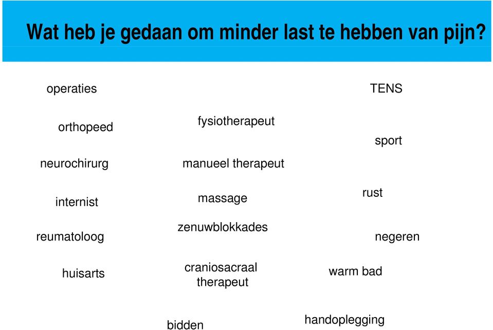 huisarts fysiotherapeut manueel therapeut massage