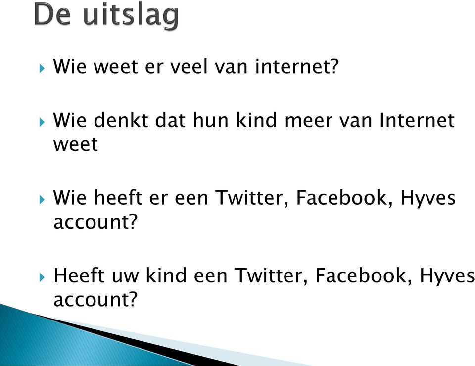 weet Wie heeft er een Twitter, Facebook,