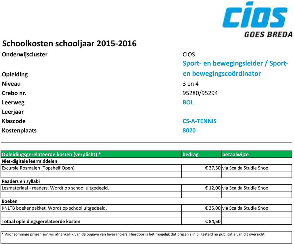 Boeken KNLTB boekenpakket. Wordt op school uitgedeeld.