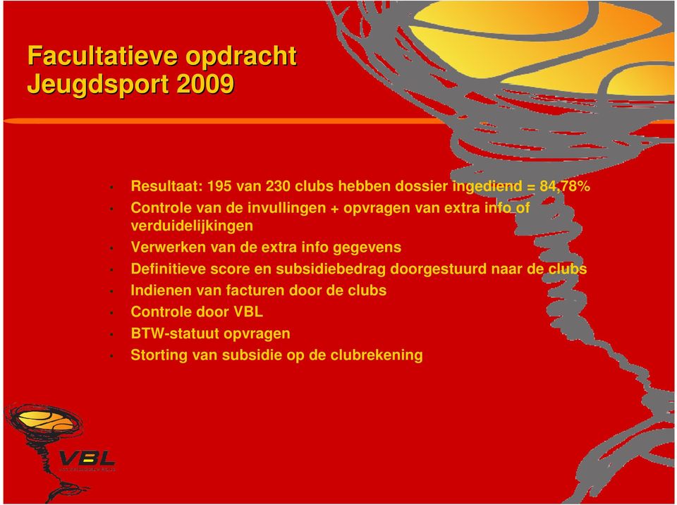 gegevens Definitieve score en subsidiebedrag doorgestuurd naar de clubs Indienen van