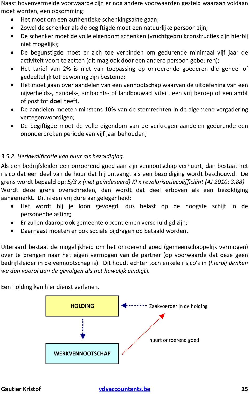 vijf jaar de activiteit voort te zetten (dit mag ook door een andere persoon gebeuren); Het tarief van 2% is niet van toepassing op onroerende goederen die geheel of gedeeltelijk tot bewoning zijn