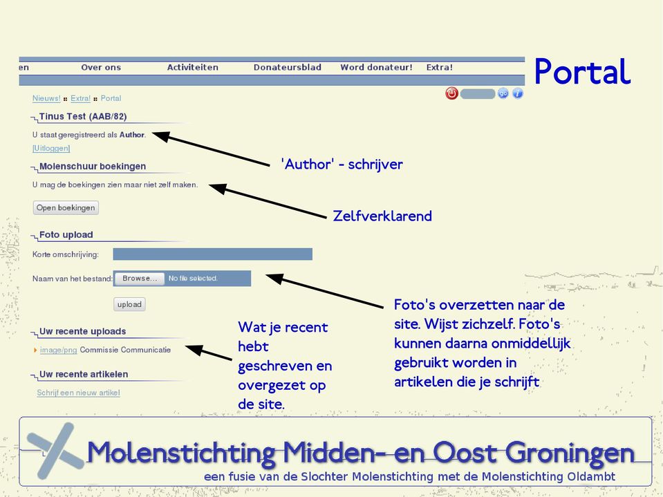 Foto ' s overzetten naar de site. Wijst zichzelf.