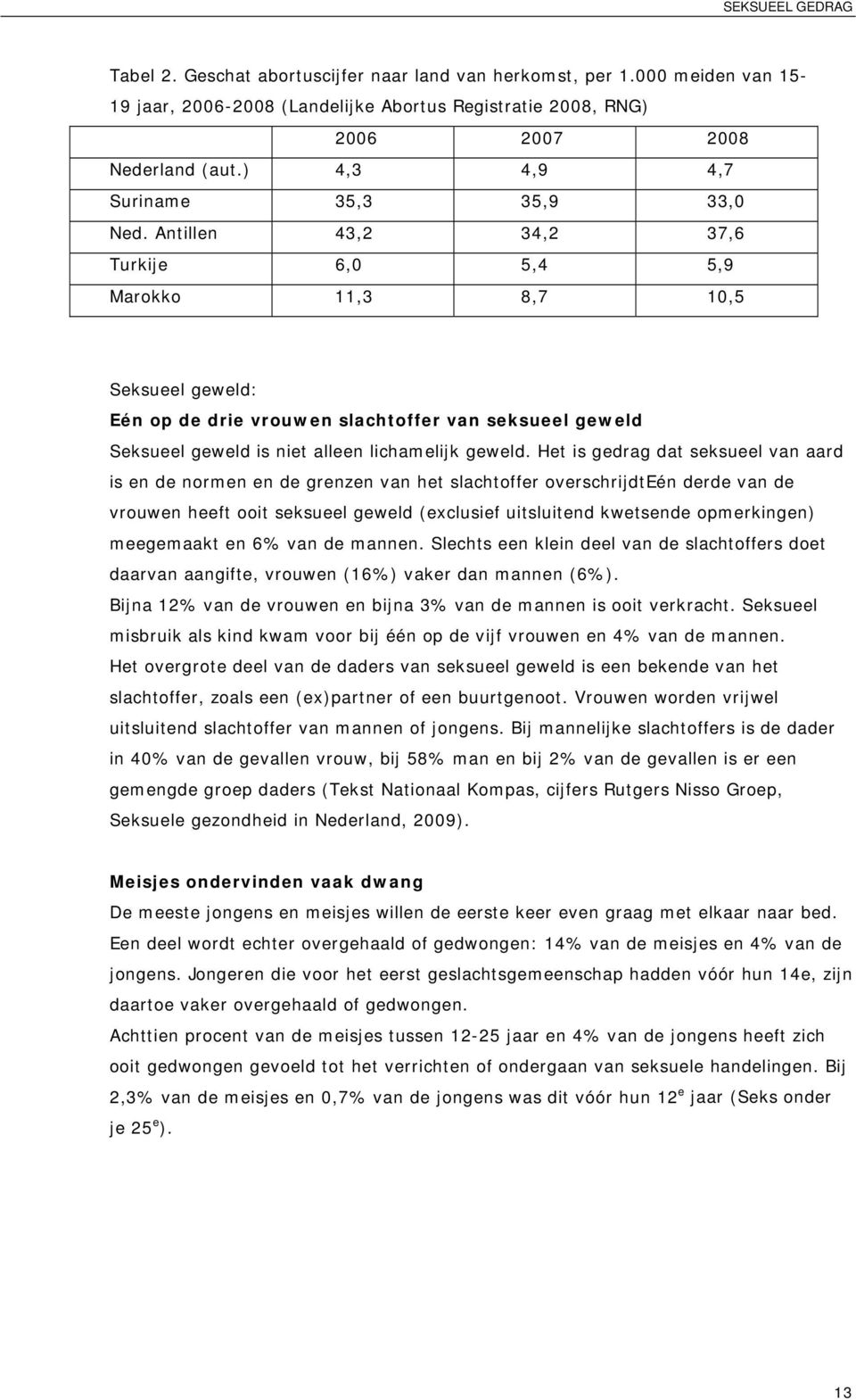 Antillen 43,2 34,2 37,6 Turkije 6,0 5,4 5,9 Marokko 11,3 8,7 10,5 Seksueel geweld: Eén op de drie vrouwen slachtoffer van seksueel geweld Seksueel geweld is niet alleen lichamelijk geweld.