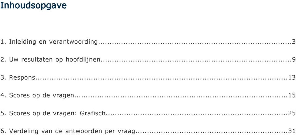 Uw resultaten op hoofdlijnen...9 3. Respons...13 4.