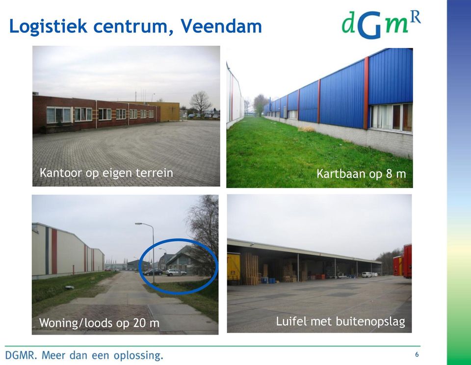 Kartbaan op 8 m Woning/loods