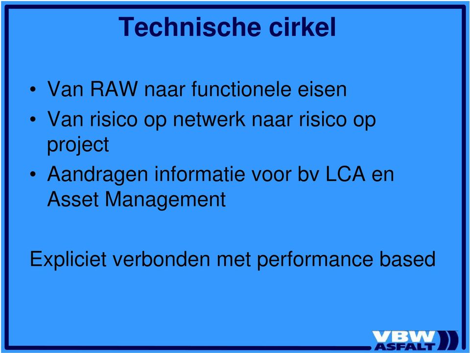 project Aandragen informatie voor bv LCA en