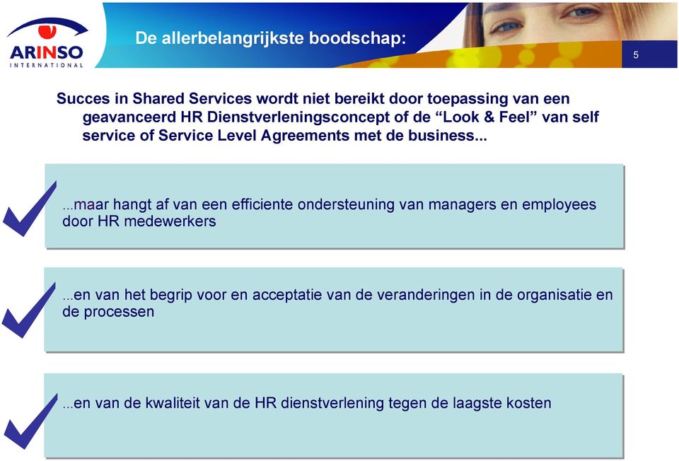 .....maar hangt af van een efficiente ondersteuning van managers en employees door HR medewerkers.