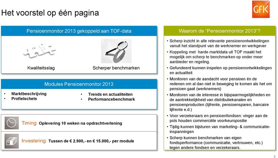 Scherp inzicht in alle relevante pensioenontwikkelingen vanuit het standpunt van de werknemer en werkgever Koppeling met harde marktdata uit TOF maakt het mogelijk om scherp te benchmarken op onder