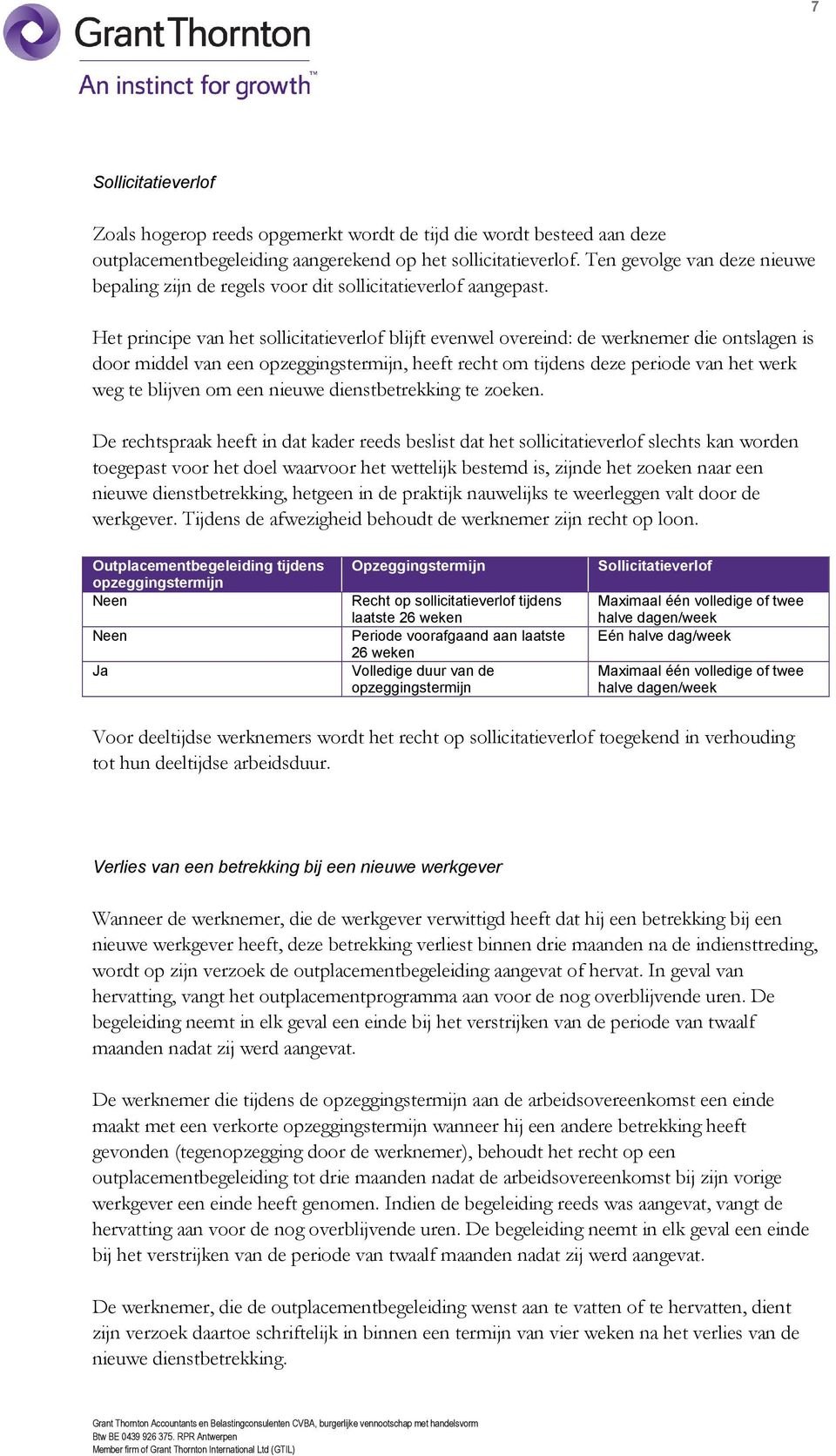 Het principe van het sollicitatieverlof blijft evenwel overeind: de werknemer die ontslagen is door middel van een opzeggingstermijn, heeft recht om tijdens deze periode van het werk weg te blijven