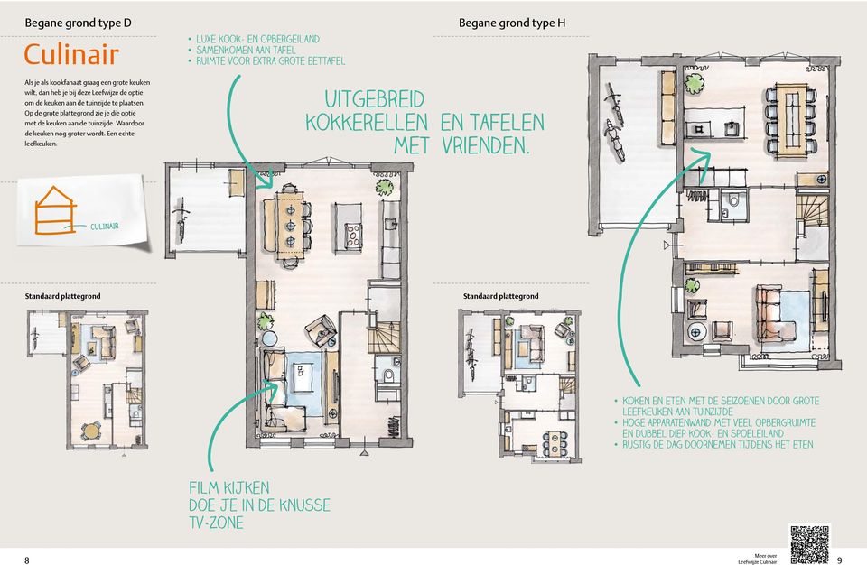 Waardoor de keuken nog groter wordt. Een echte leefkeuken. Uitgebreid kokkerellen en tafelen met vrienden.