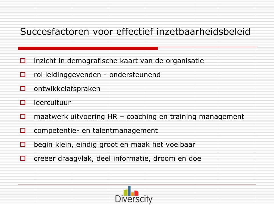 maatwerk uitvoering HR coaching en training management competentie- en talentmanagement
