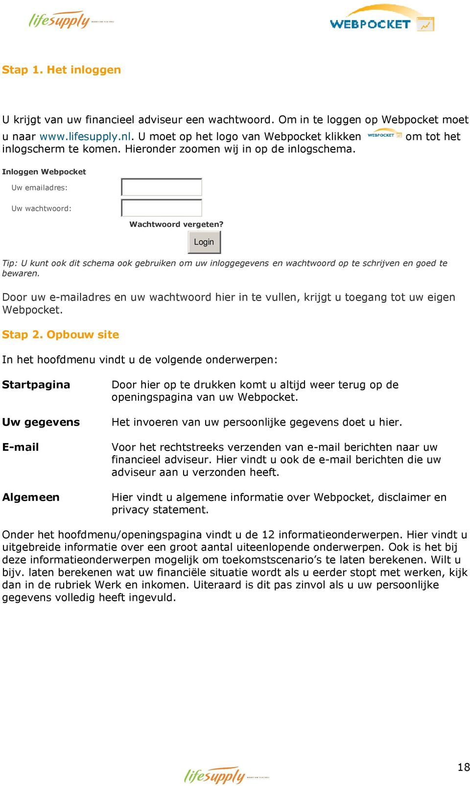 Login Tip: U kunt ook dit schema ook gebruiken om uw inloggegevens en wachtwoord op te schrijven en goed te bewaren.