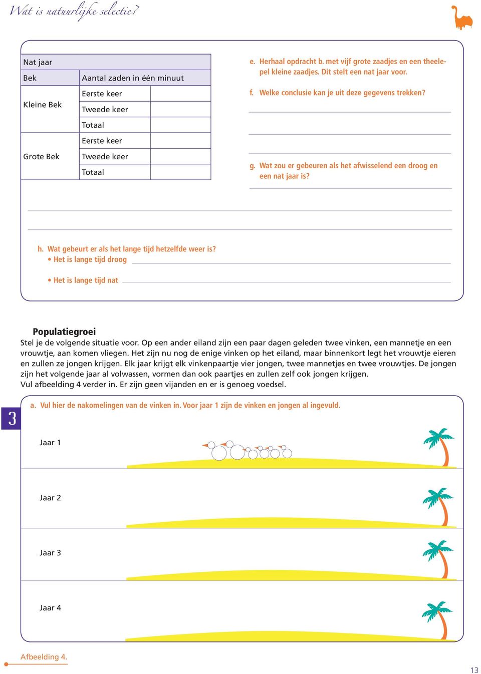 h. Wat gebeurt er als het lange tijd hetzelfde weer is? Het is lange tijd droog Het is lange tijd nat Populatiegroei Stel je de volgende situatie voor.