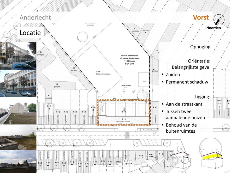 schaduw Aan de straatkant Ligging: Tussen