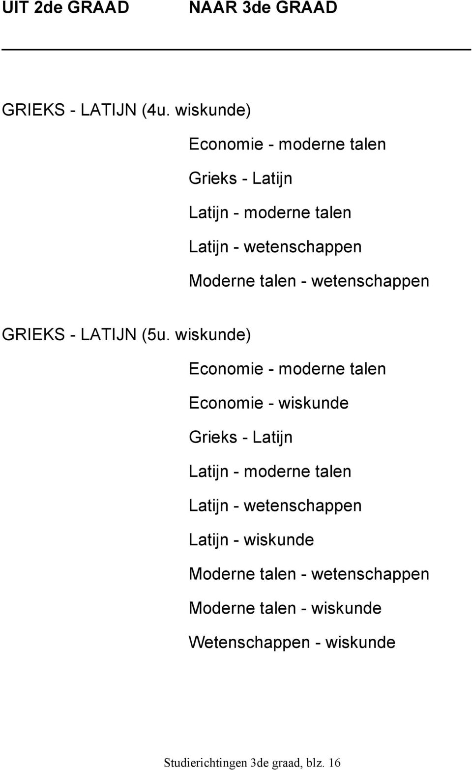 - wetenschappen GRIEKS - LATIJN (5u.