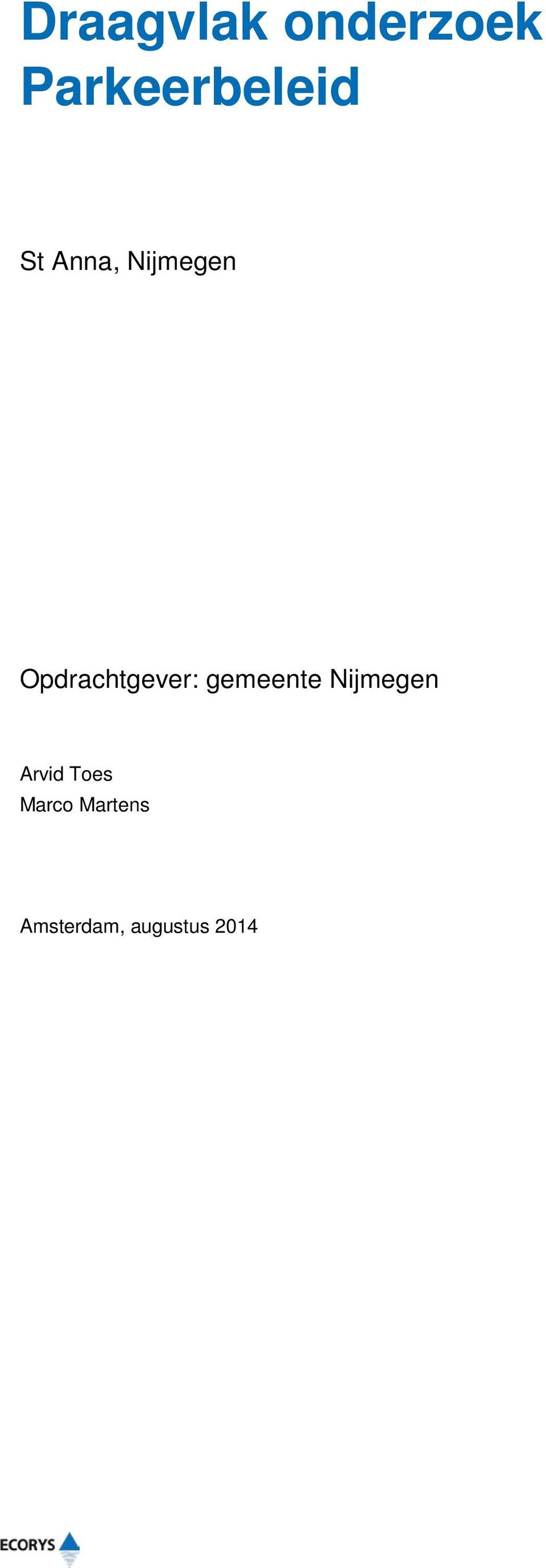 gemeente Nijmegen Arvid Toes