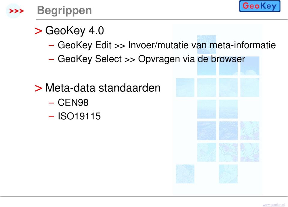 meta-informatie GeoKey Select >>