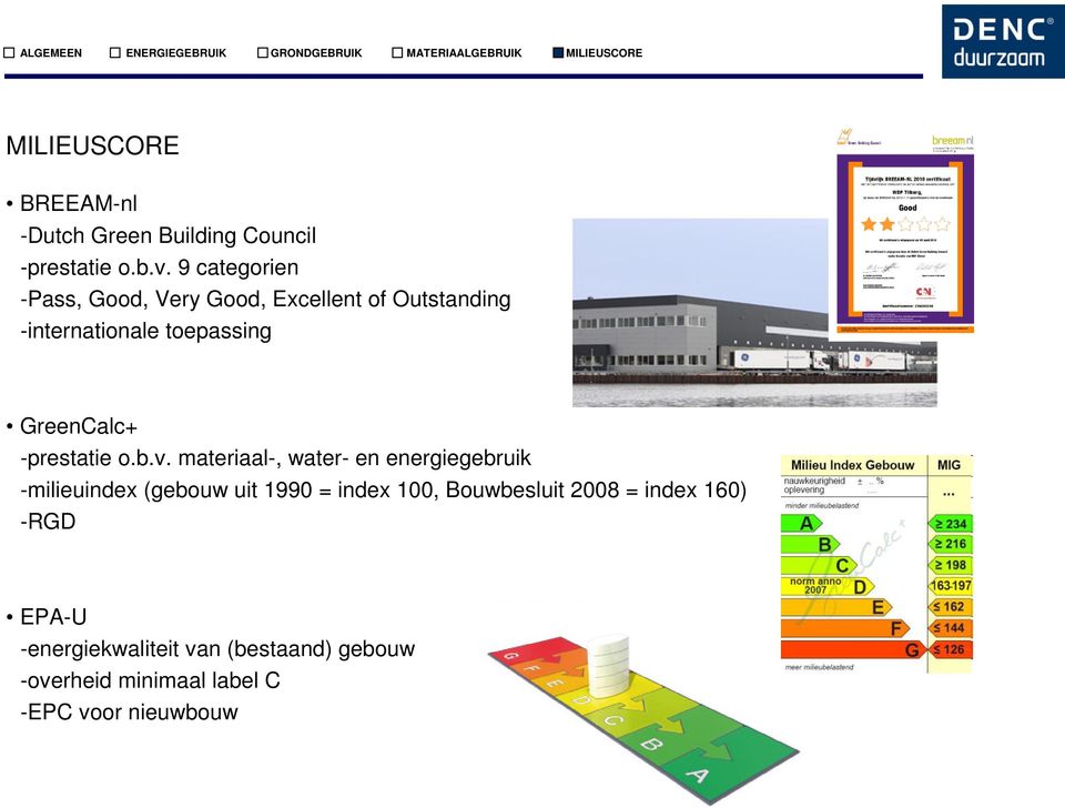 GreenCalc+ -prestatie o.b.v.