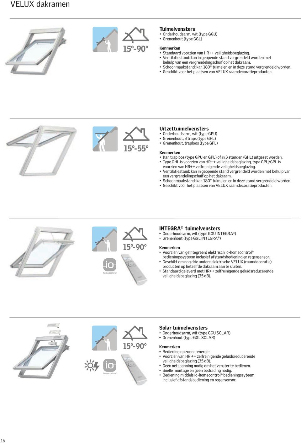 INTEGRA tuimelvensters ) ) Kenmerken bedieningssysteem inclusief afstandsbediening en regensensor.