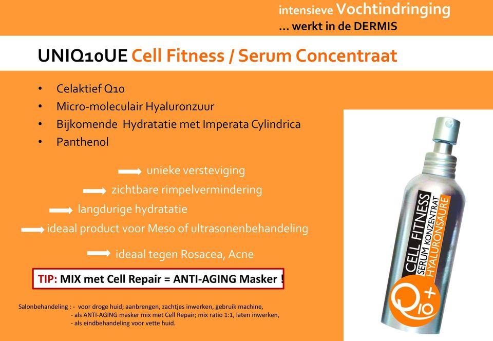 Acne TIP: MIX met Cell Repair = ANTI-AGING Masker! intensieve Vochtindringing.