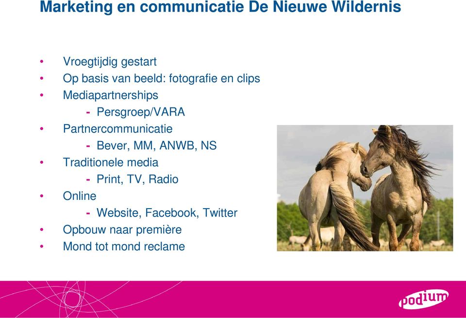 Partnercommunicatie - Bever, MM, ANWB, NS Traditionele media - Print, TV,