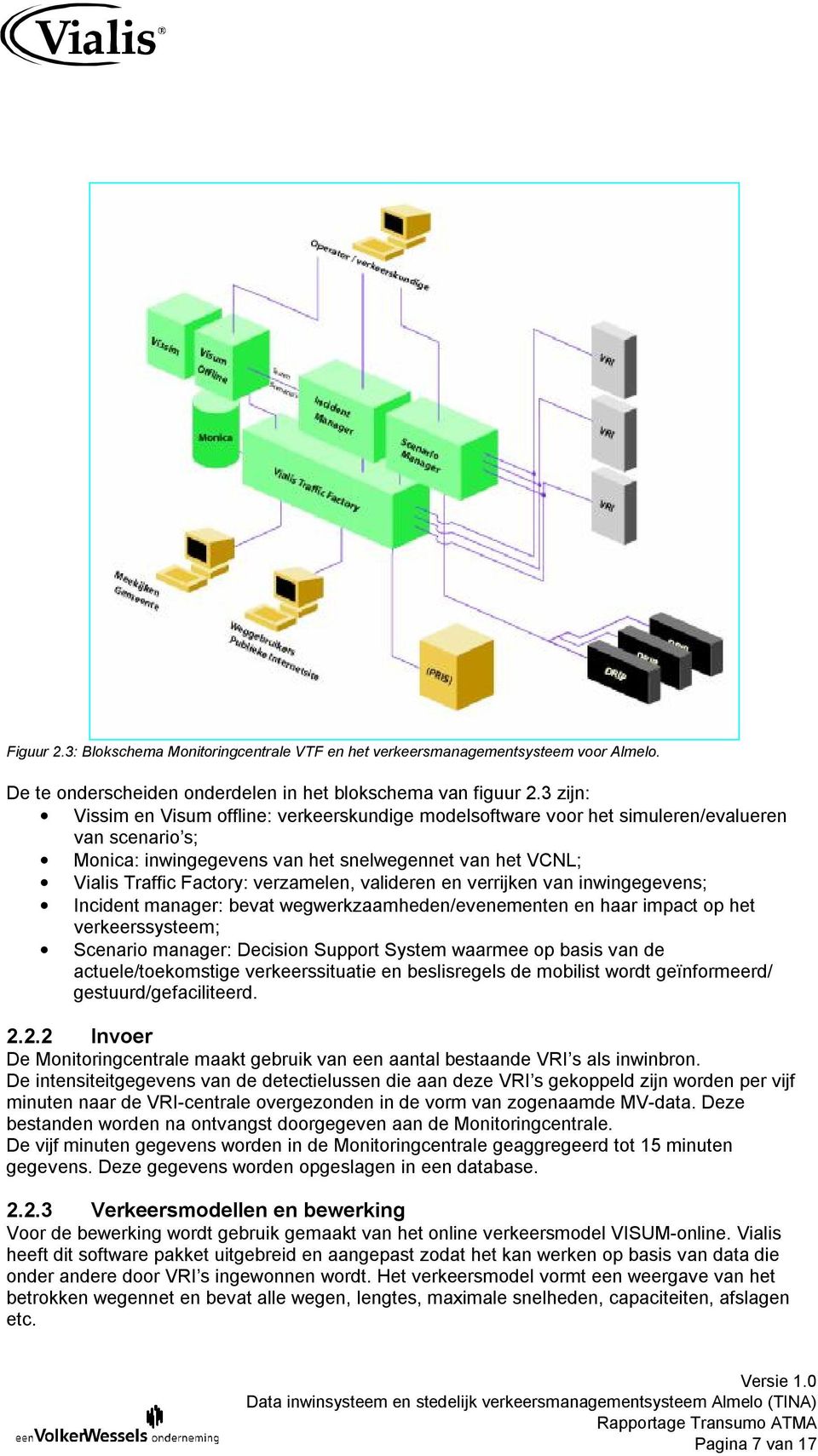 verzamelen, valideren en verrijken van inwingegevens; Incident manager: bevat wegwerkzaamheden/evenementen en haar impact op het verkeerssysteem; Scenario manager: Decision Support System waarmee op