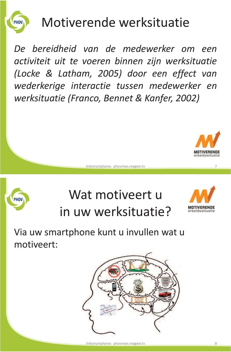 werksituatie (Franco, Bennet & Kanfer, 2002) linksmartphone: phovmws.reageer.