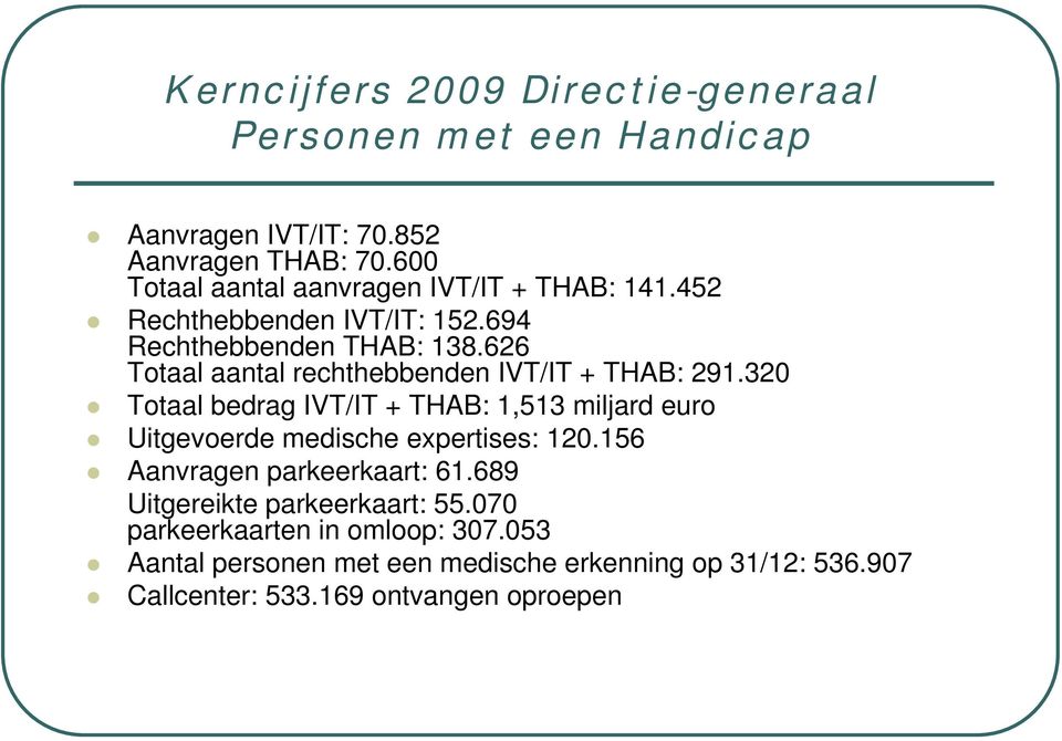 626 Totaal aantal rechthebbenden IVT/IT + THAB: 291.