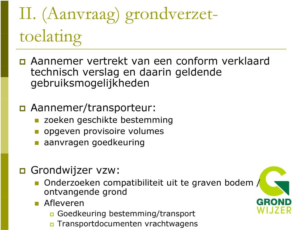 opgeven provisoire volumes aanvragen goedkeuring Grondwijzer vzw: Onderzoeken compatibiliteit uit te