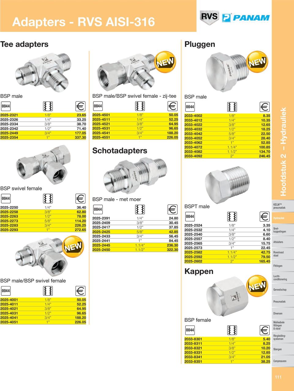 65 BSP male/bsp swivel female 0044 2025-4501 1/8 50.05 2025-4511 1/4 52.25 2025-4521 3/8 64.95 2025-4531 1/2 96.65 2025-4541 3/4 188.20 2025-4551 1 226.