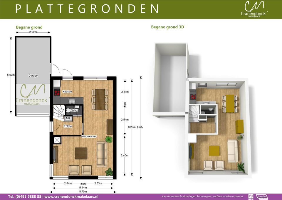 Aan de vermelde afmetingen