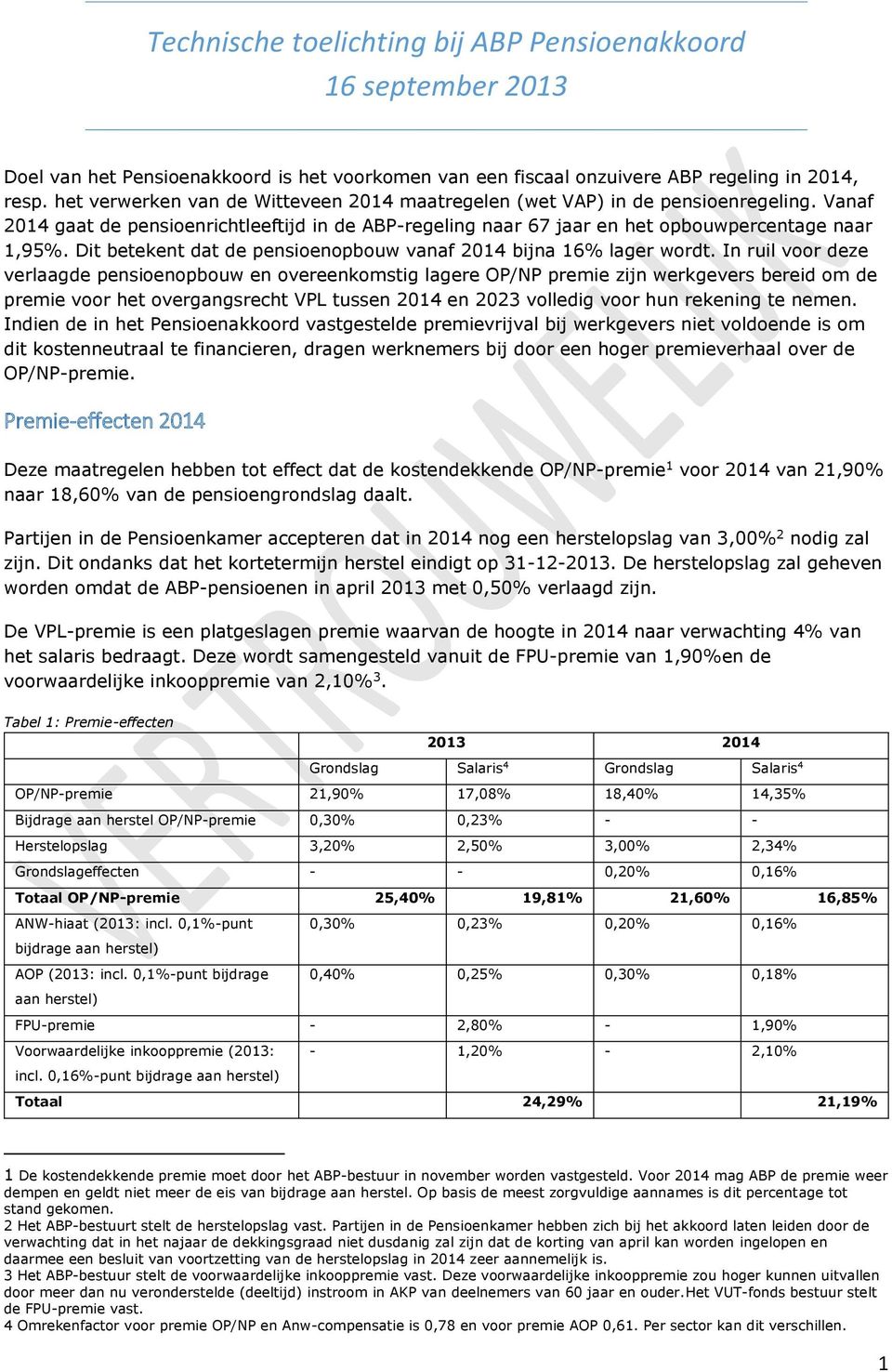 Dit betekent dat de pensioenopbouw vanaf 2014 bijna 16% lager wordt.