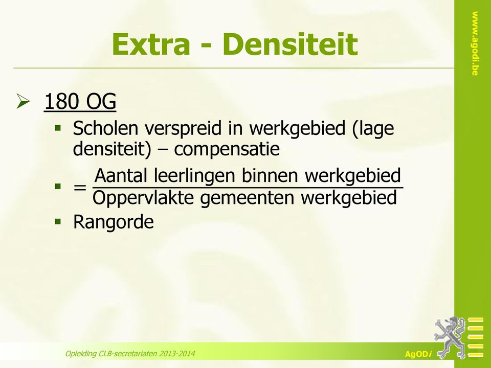 densiteit) compensatie Aantal leerlingen