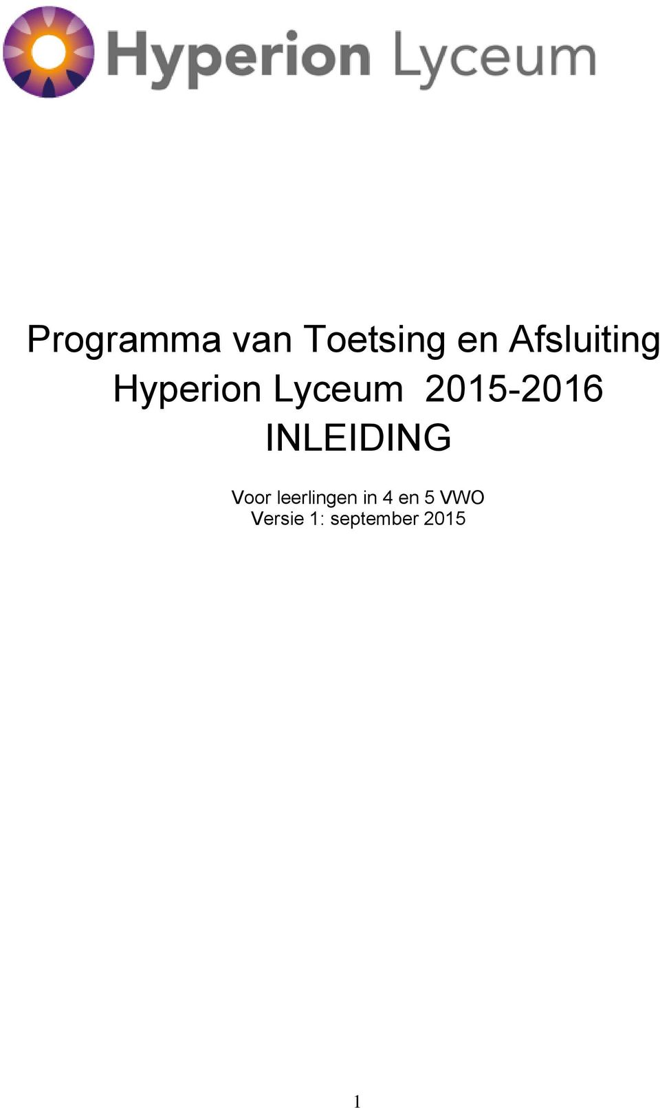 2015-2016 INLEIDING Voor