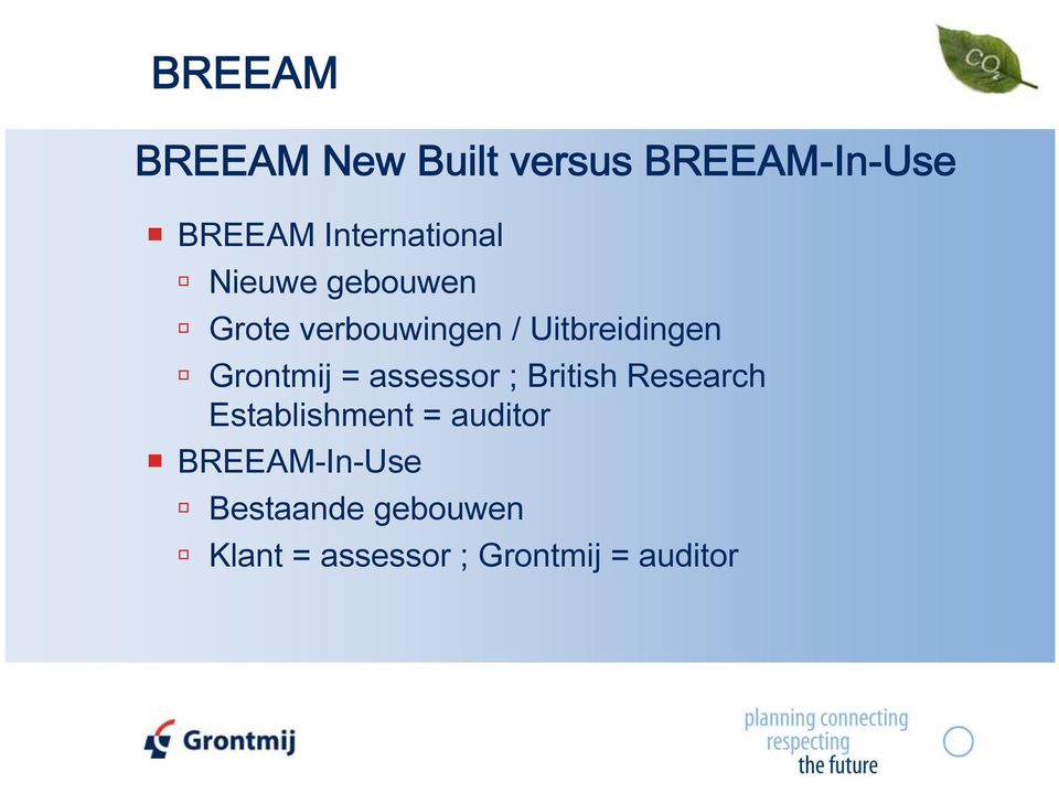 Uitbreidingen Grontmij = assessor ; British Research