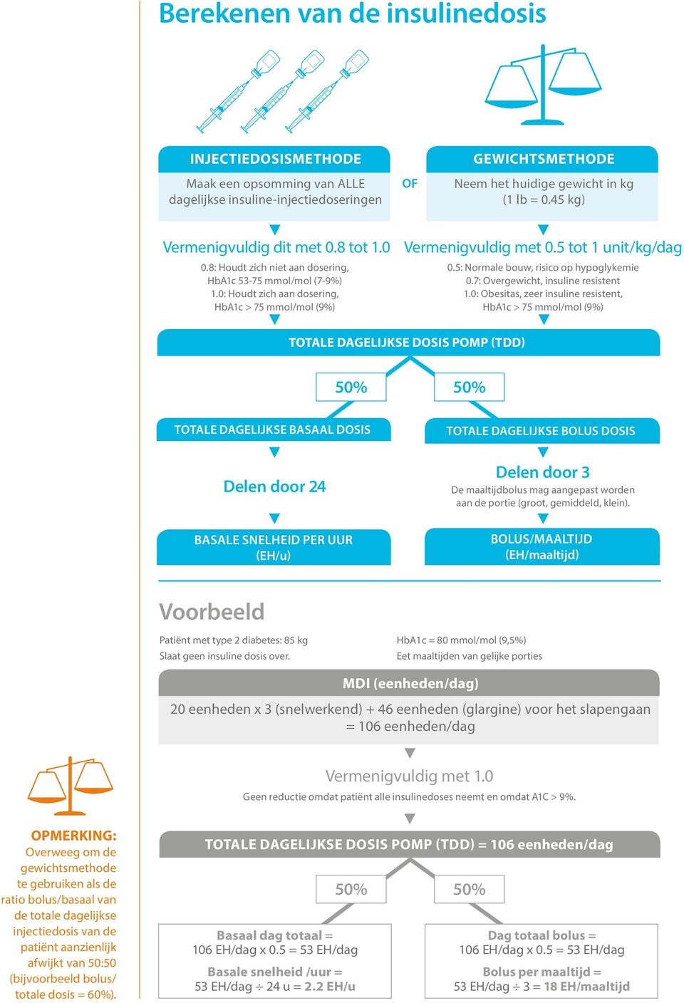 5: Normale bouw, risico op hypoglykemie 0.7: Overgewicht, insuline resistent.