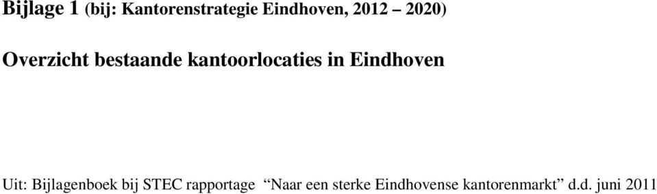 Eindhoven Uit: Bijlagenboek bij STEC rapportage