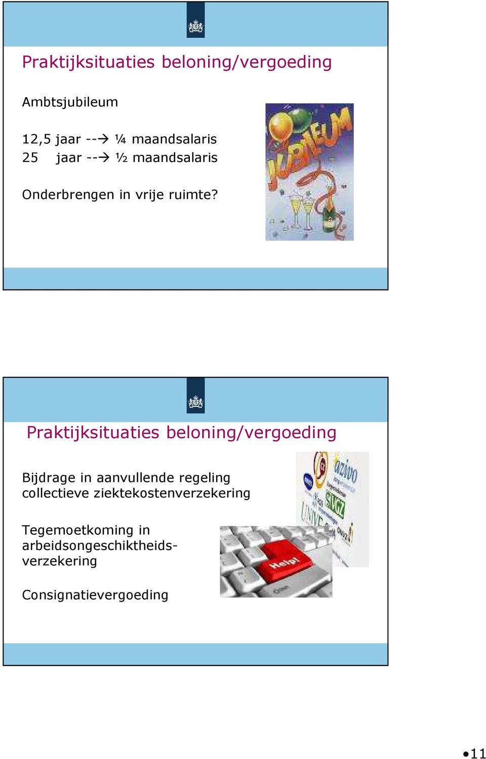 Praktijksituaties beloning/vergoeding Bijdrage in aanvullende regeling