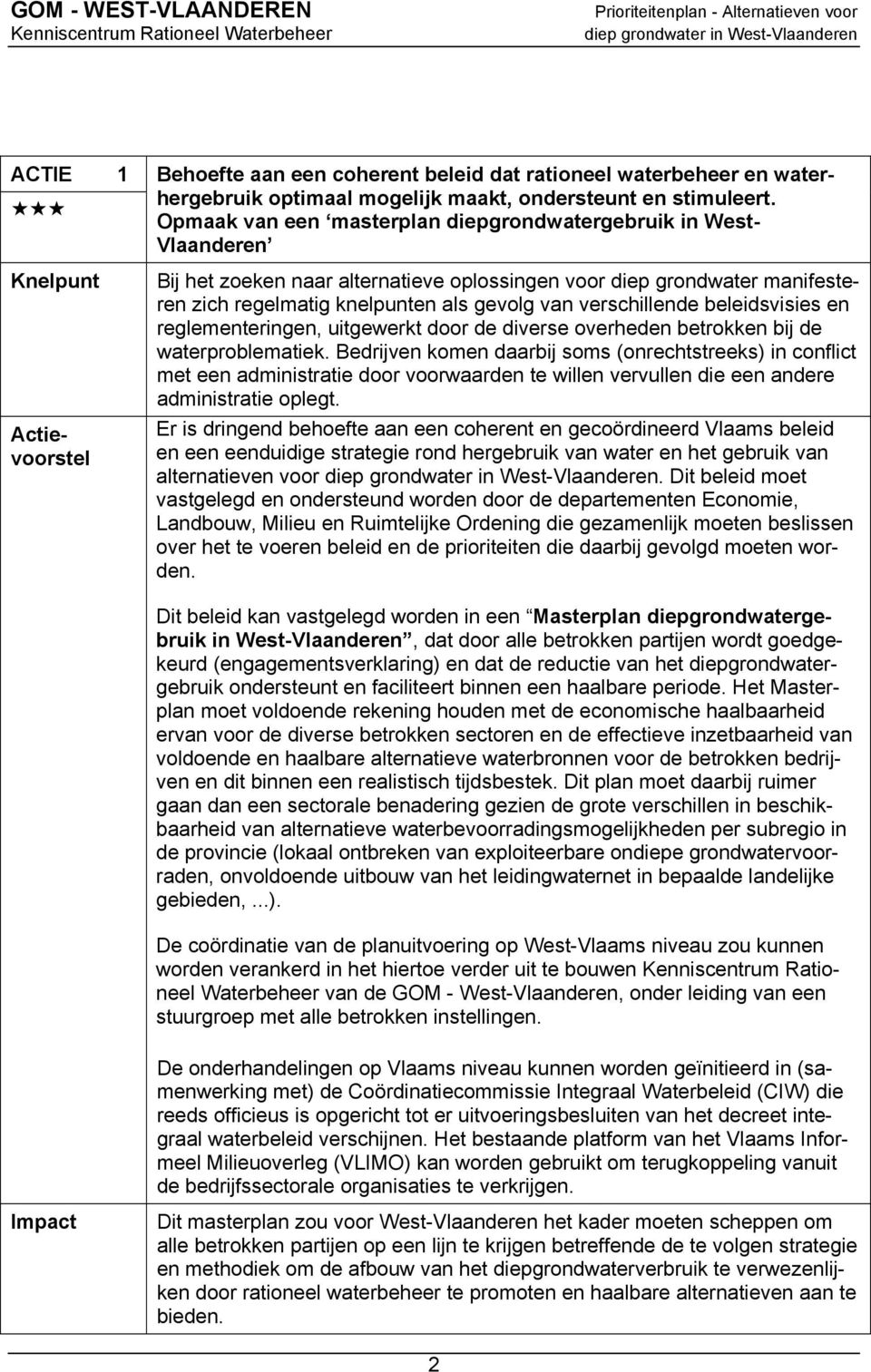 verschillende beleidsvisies en reglementeringen, uitgewerkt door de diverse overheden betrokken bij de waterproblematiek.