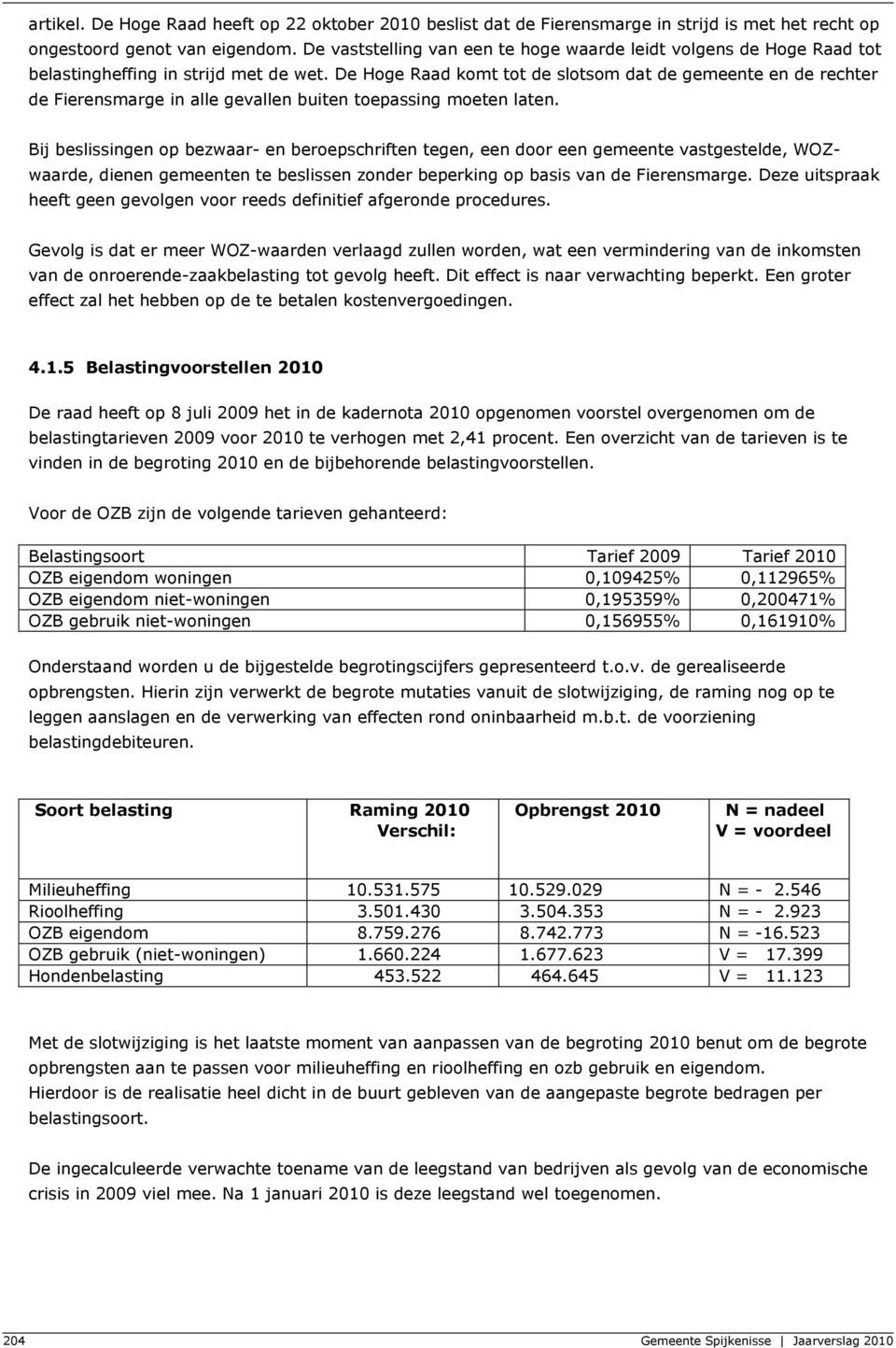 De Hoge Raad komt tot de slotsom dat de gemeente en de rechter de Fierensmarge in alle gevallen buiten toepassing moeten laten.