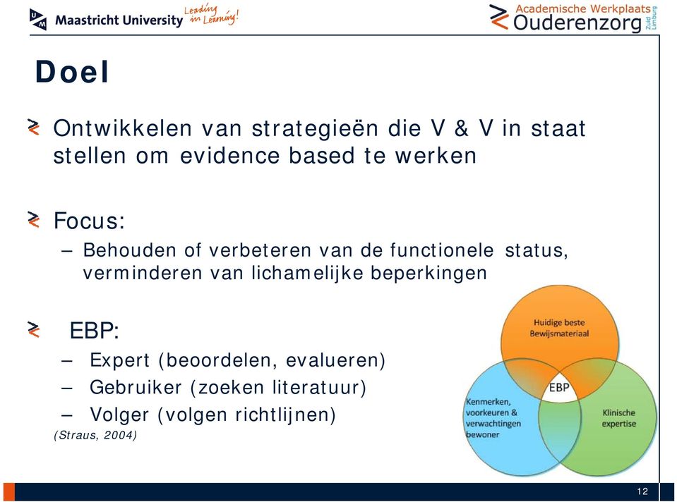 verminderen van lichamelijke beperkingen EBP: Expert (beoordelen,