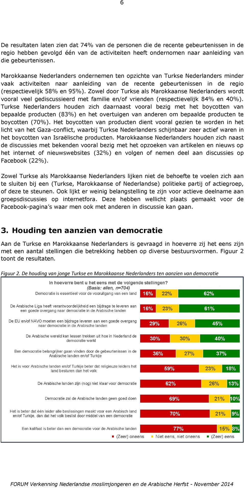 Zowel door Turkse als Marokkaanse Nederlanders wordt vooral veel gediscussieerd met familie en/of vrienden (respectievelijk 84% en 40%).