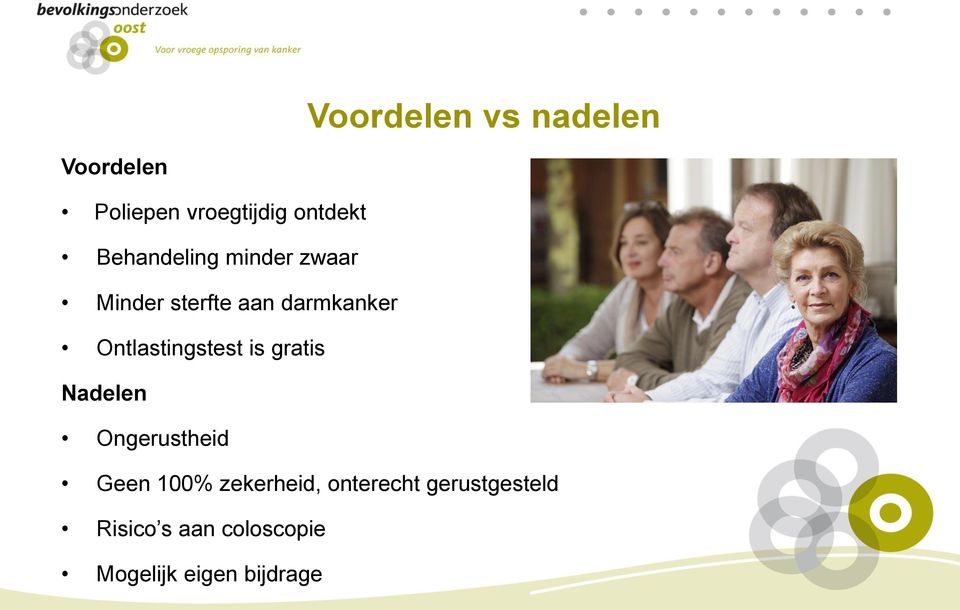 Ontlastingstest is gratis Nadelen Ongerustheid Geen 100%