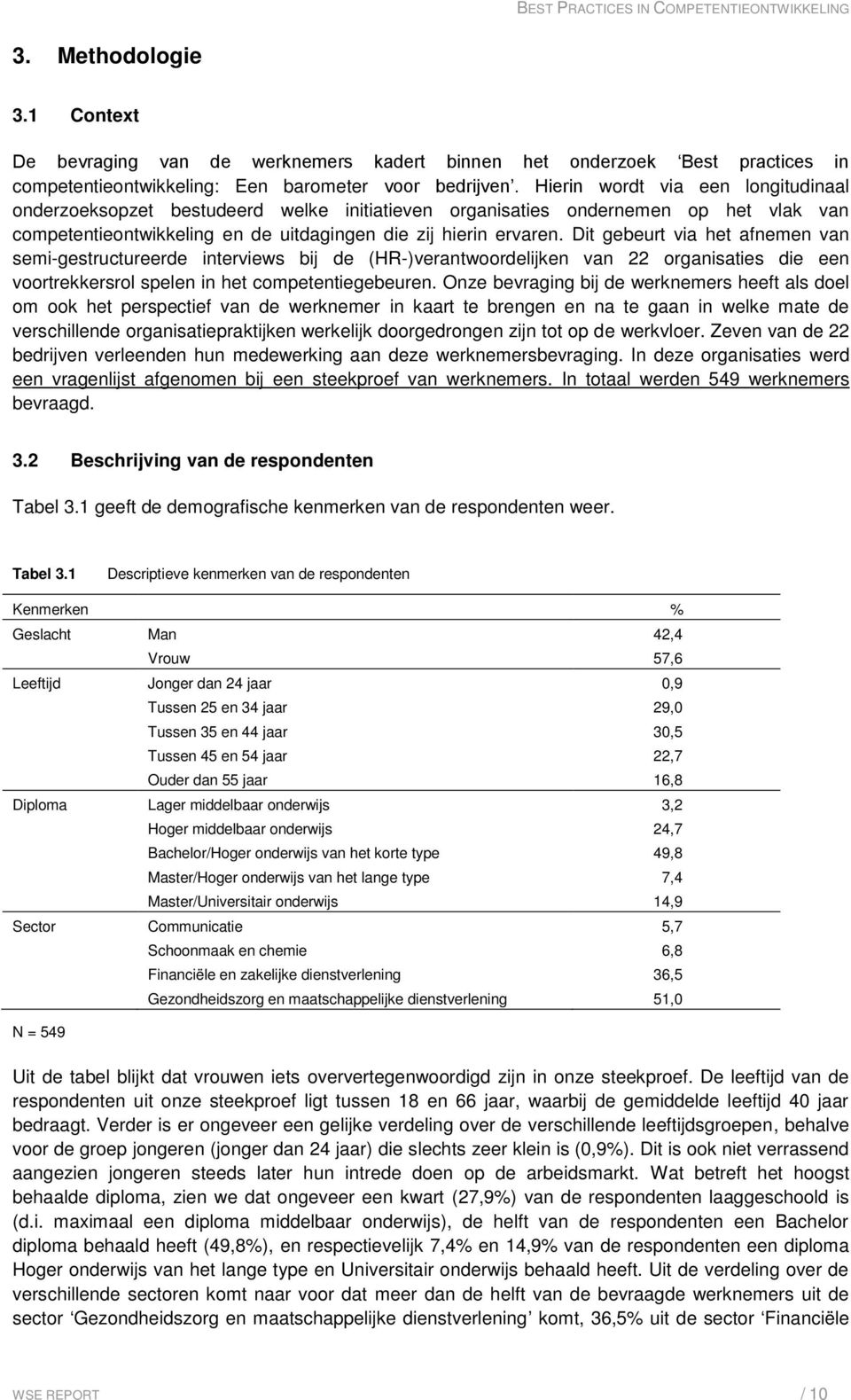 Dit gebeurt via het afnemen van semi-gestructureerde interviews bij de (HR-)verantwoordelijken van 22 organisaties die een voortrekkersrol spelen in het competentiegebeuren.